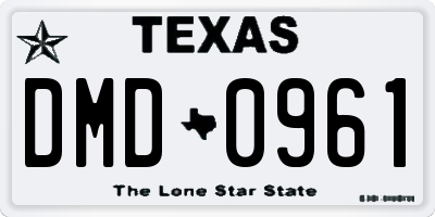 TX license plate DMD0961