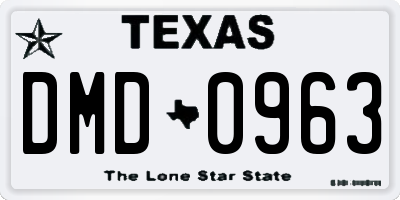 TX license plate DMD0963
