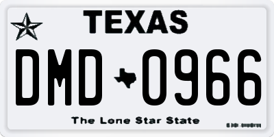 TX license plate DMD0966