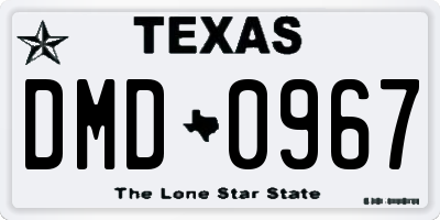 TX license plate DMD0967