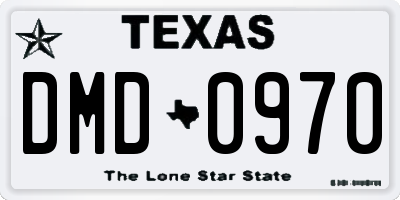 TX license plate DMD0970