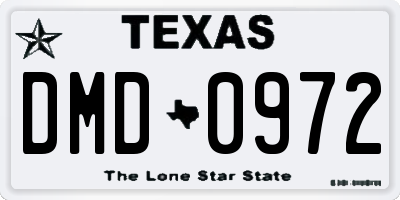 TX license plate DMD0972
