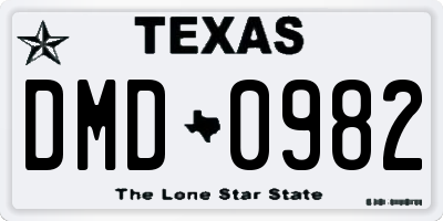 TX license plate DMD0982