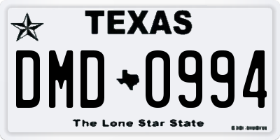 TX license plate DMD0994