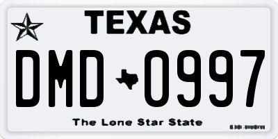 TX license plate DMD0997
