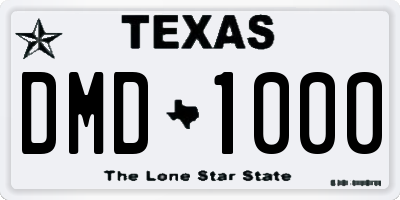 TX license plate DMD1000