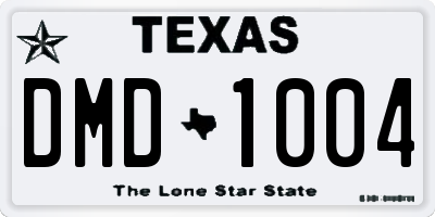 TX license plate DMD1004