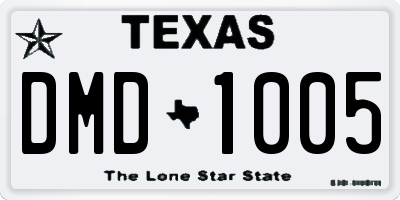 TX license plate DMD1005