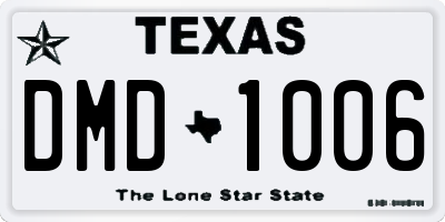 TX license plate DMD1006