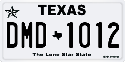TX license plate DMD1012