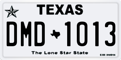 TX license plate DMD1013