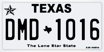 TX license plate DMD1016