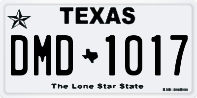 TX license plate DMD1017