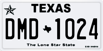 TX license plate DMD1024