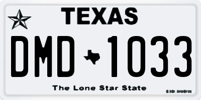 TX license plate DMD1033