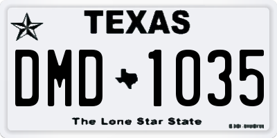 TX license plate DMD1035
