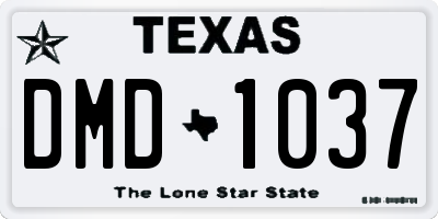 TX license plate DMD1037