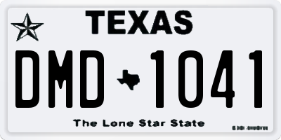 TX license plate DMD1041