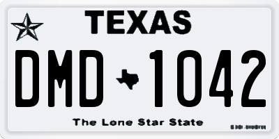 TX license plate DMD1042