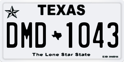 TX license plate DMD1043