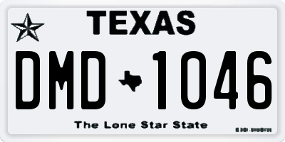 TX license plate DMD1046