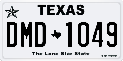 TX license plate DMD1049