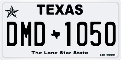 TX license plate DMD1050