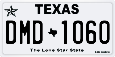 TX license plate DMD1060