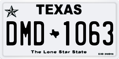 TX license plate DMD1063