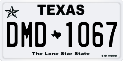 TX license plate DMD1067