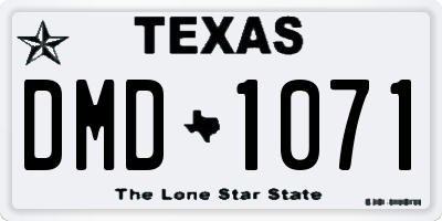 TX license plate DMD1071