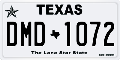 TX license plate DMD1072