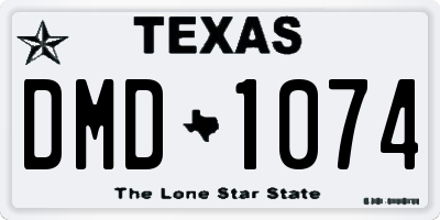 TX license plate DMD1074