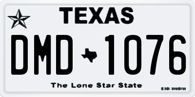 TX license plate DMD1076