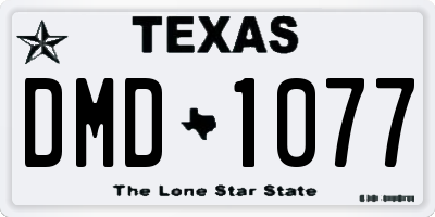 TX license plate DMD1077