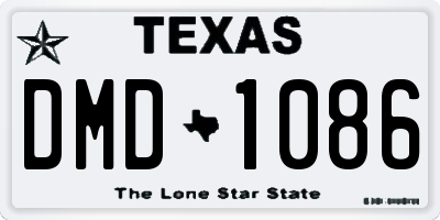 TX license plate DMD1086