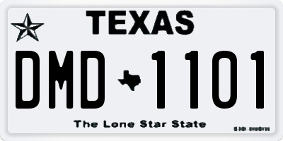 TX license plate DMD1101