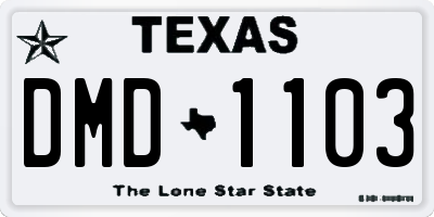 TX license plate DMD1103