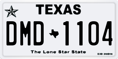 TX license plate DMD1104