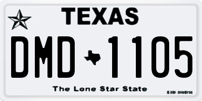 TX license plate DMD1105