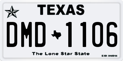 TX license plate DMD1106