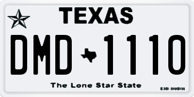TX license plate DMD1110