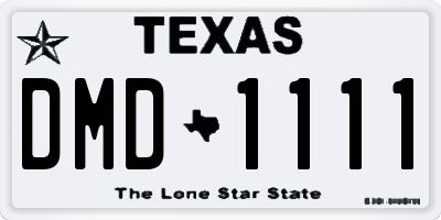 TX license plate DMD1111