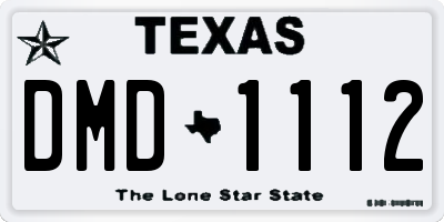 TX license plate DMD1112