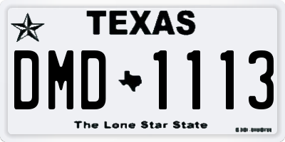 TX license plate DMD1113