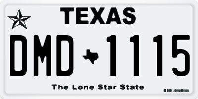 TX license plate DMD1115