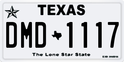 TX license plate DMD1117