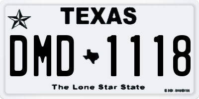 TX license plate DMD1118