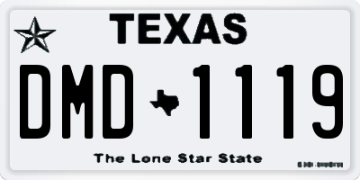 TX license plate DMD1119
