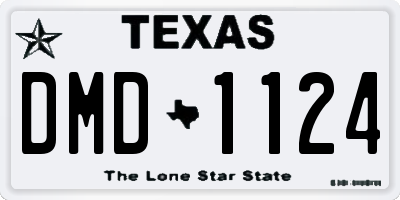 TX license plate DMD1124